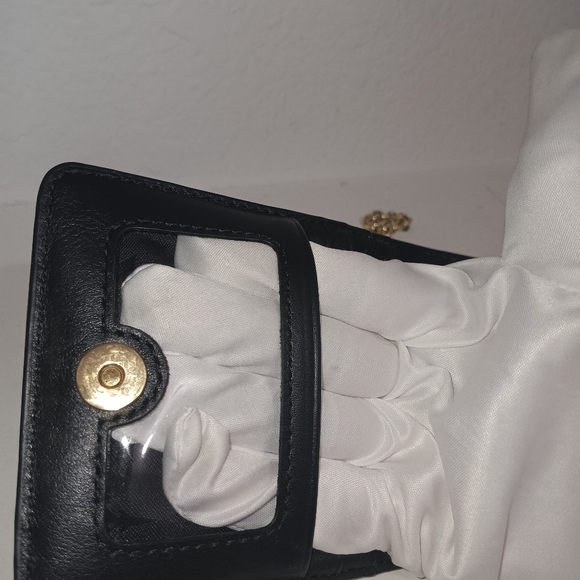 Thacker Black Nora Phone Crossbody Purse Gold Chain - Picture 6 of 12